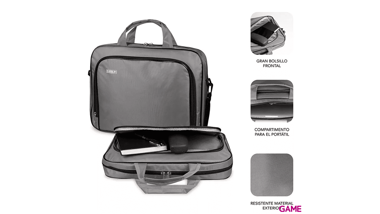 Subblim Oxford Laptop Bag 13,3"-14" Grey - Maletin