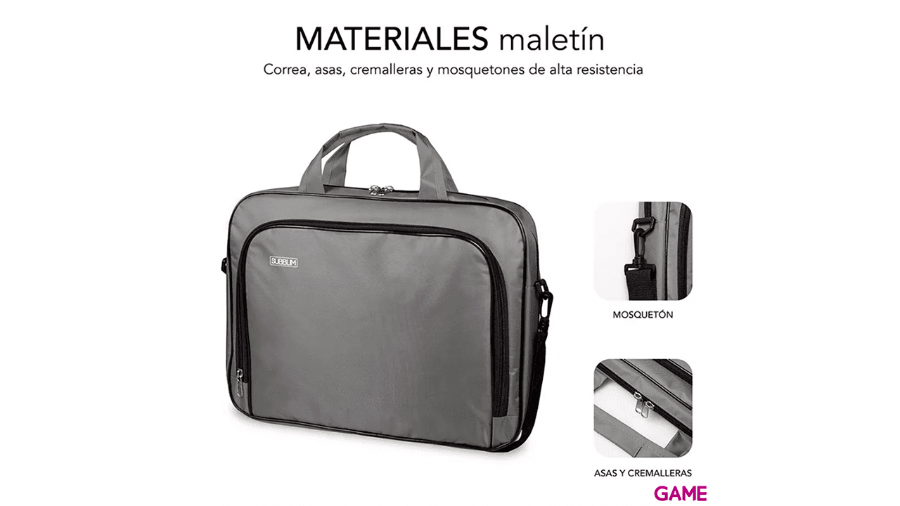 Subblim Oxford Laptop Bag 13,3"-14" Grey - Maletin