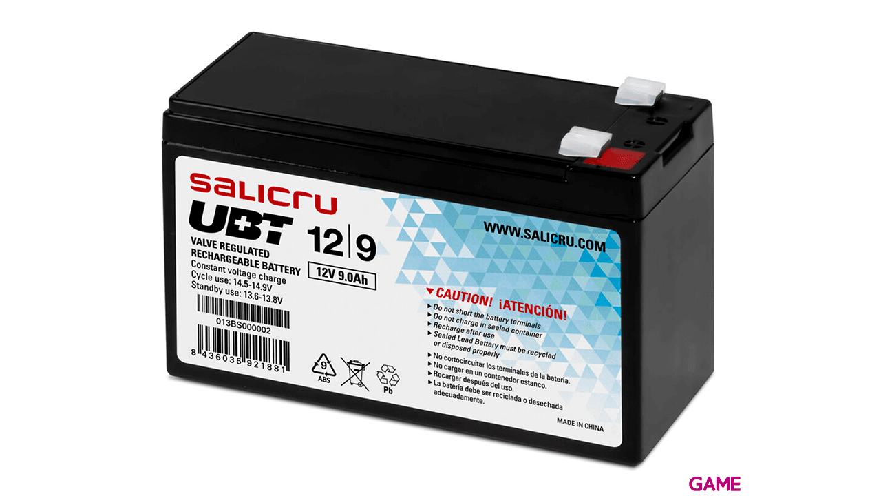 Salicru UBT 12/9 AGM recargable 9 Ah/12V - Bateria