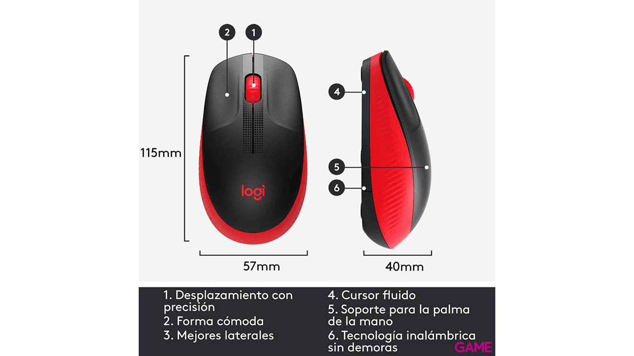 Logitech M190 RF inalámbrico - Óptico 1000DPI - Raton