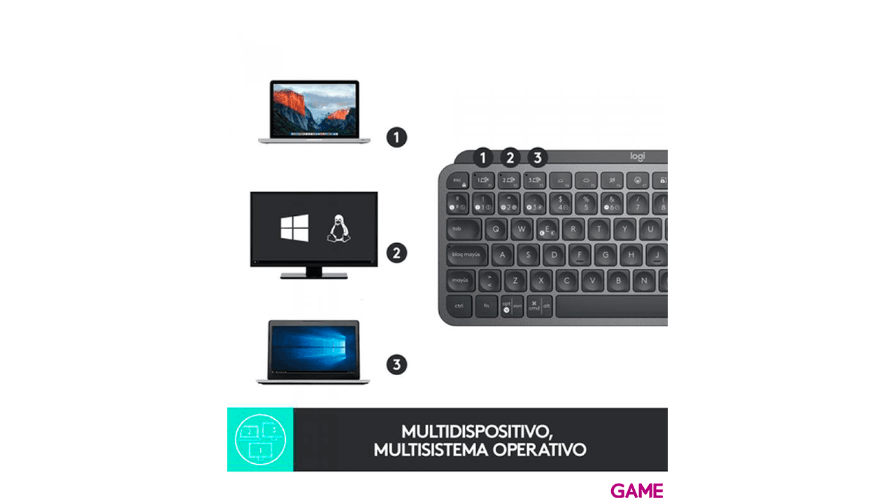 Logitech MX Keys Mini RF Wireless + Bluetooth - Teclado