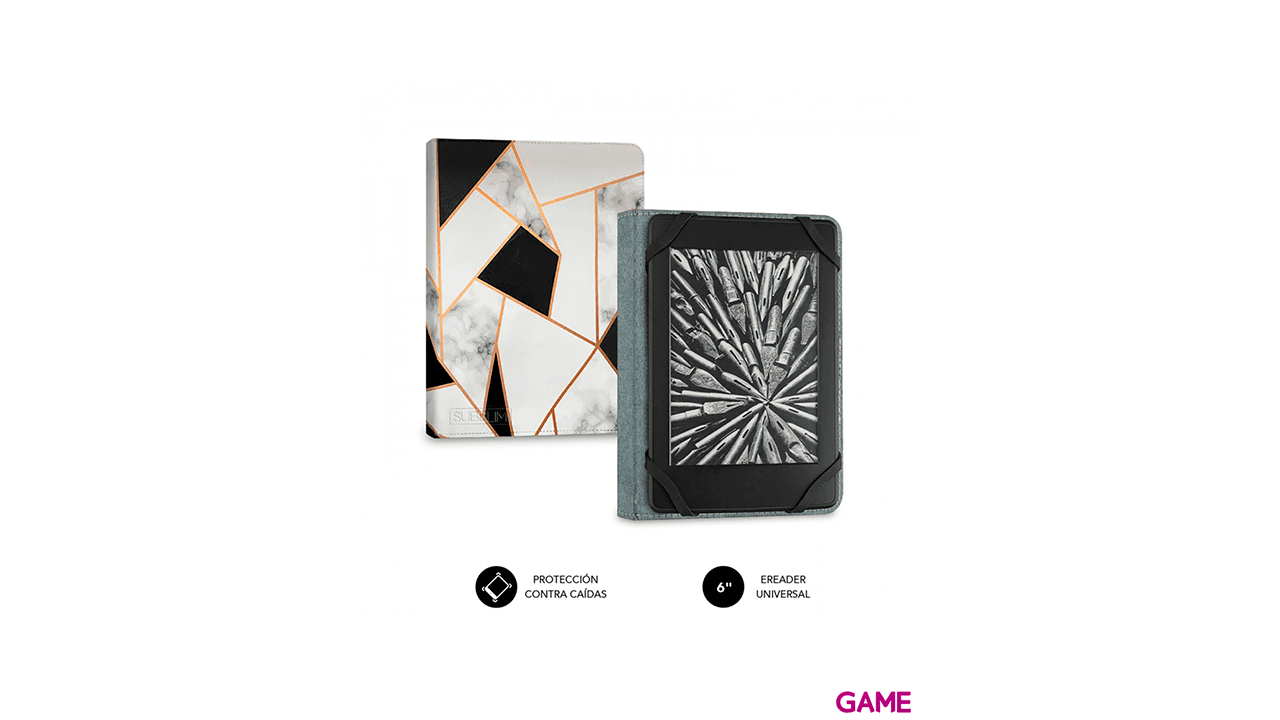 Subblim Clever Ebook Case 6" Marmol Negro - Funda