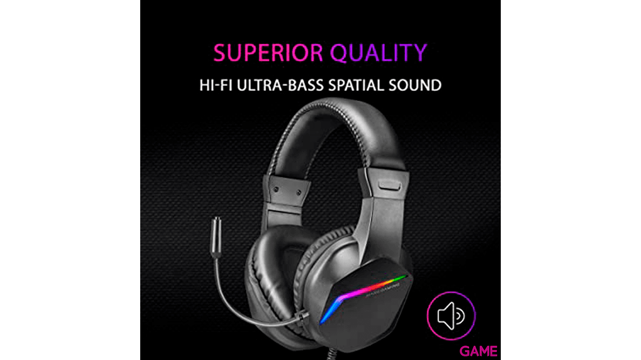 Mars Gaming MH122 FRGB Ultraligeros Negro - Auriculares Gaming