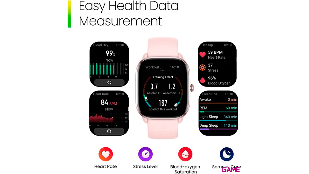 Amazfit GTS 4 mini 4,19 cm (1.65") AMOLED GPS Rosa - Reloj Inteligente