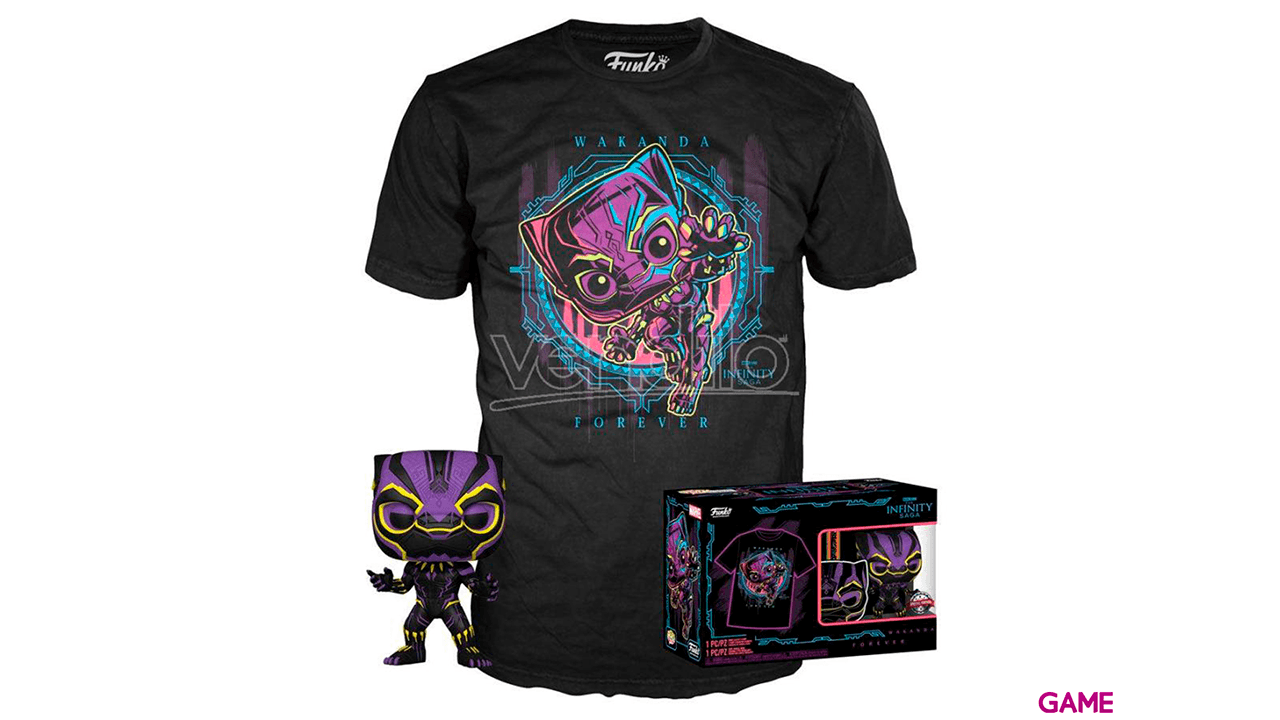 Set figura POP Tee Marvel Wakanda Forever Black Panther Exclusive - Talla L