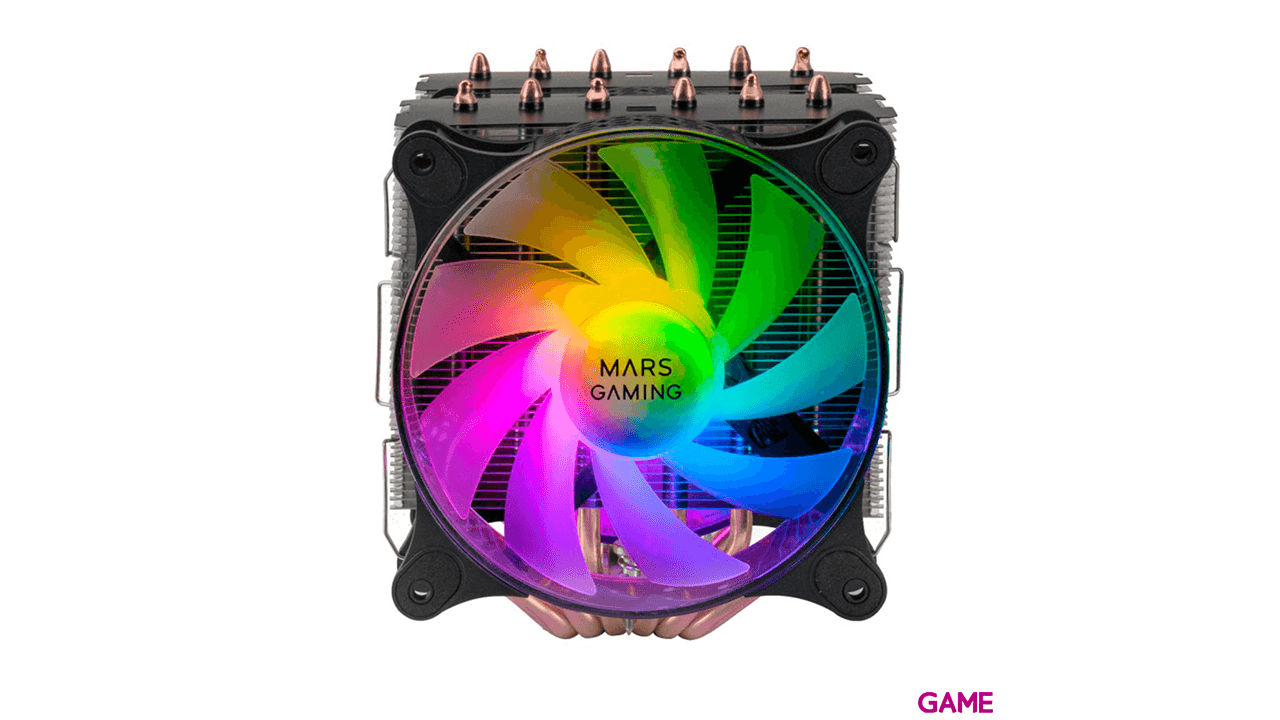 Mars Gaming MCPU-XT 2 Ventiladores ARGB PWM 12cm Negro - Disipador CPU