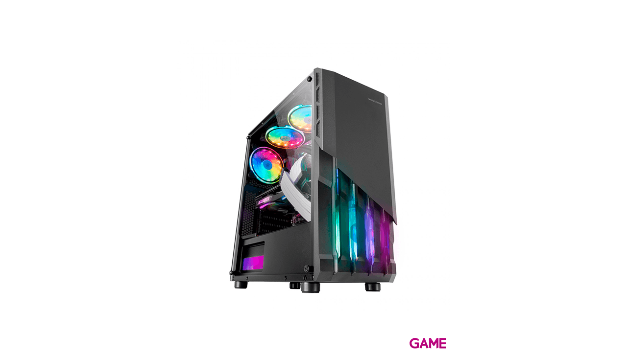 Mars Gaming MC-X2 Gaming ATX Frontal Acero FRGB Ventana Lateral Completa Negro - Caja Ordenador