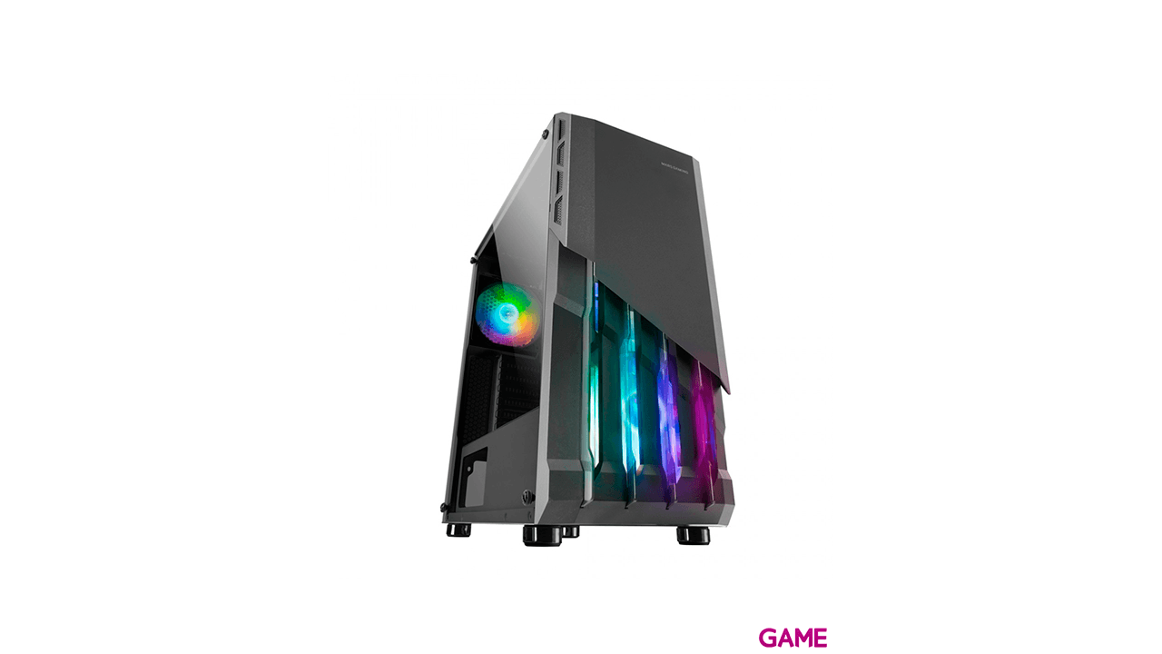 Mars Gaming MC-X2 Gaming ATX Frontal Acero FRGB Ventana Lateral Completa Negro - Caja Ordenador