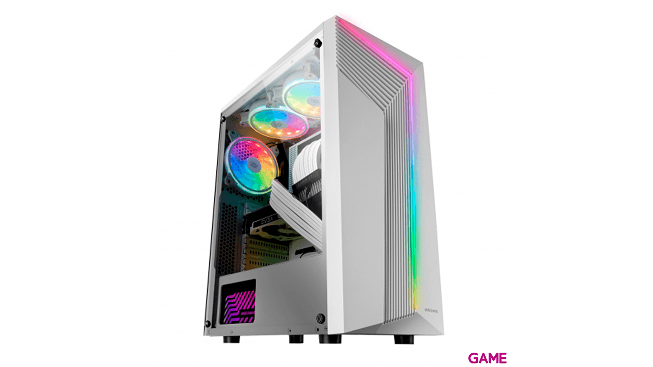 Mars Gaming MC-X2 Gaming ATX Frontal Acero FRGB Ventana Lateral Completa Blanco - Caja Ordenador