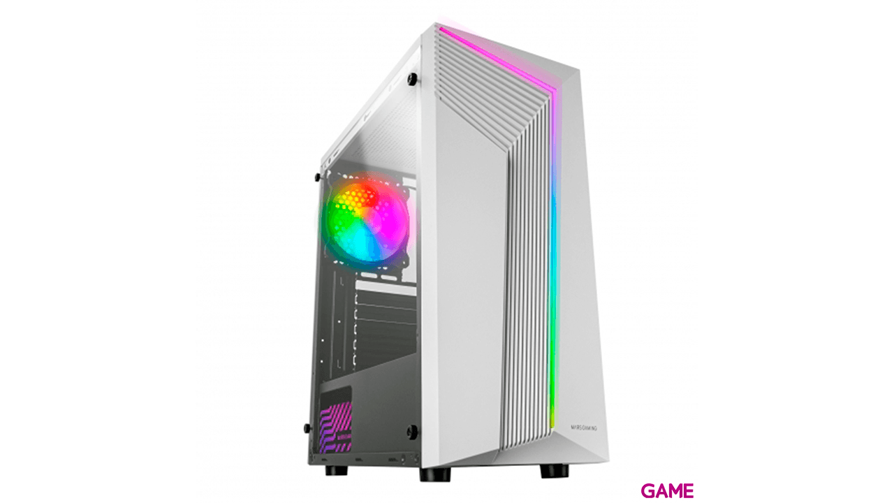 Mars Gaming MC-X2 Gaming ATX Frontal Acero FRGB Ventana Lateral Completa Blanco - Caja Ordenador