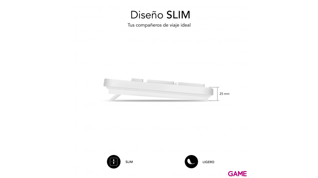 Subblim Business Slim Ergo Silencioso Blanco - Teclado