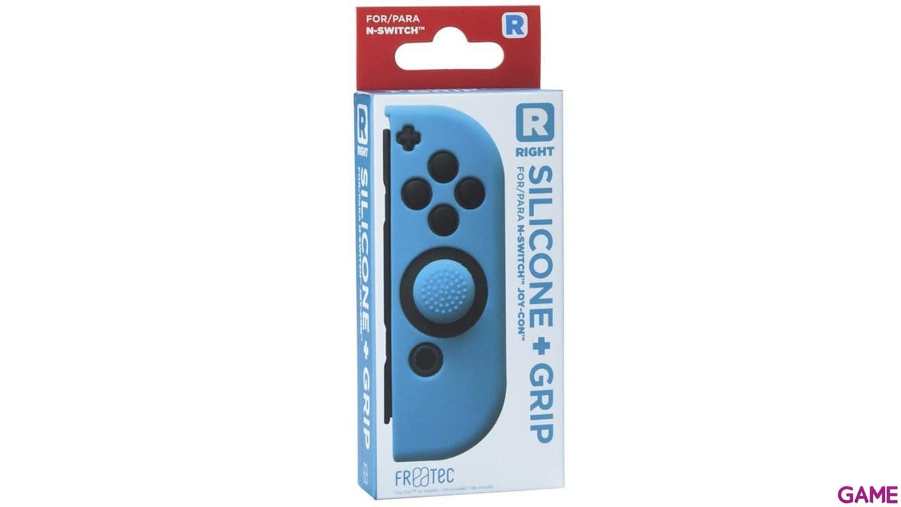 Funda Silicona Azul + Grips Joy-Con Derecho