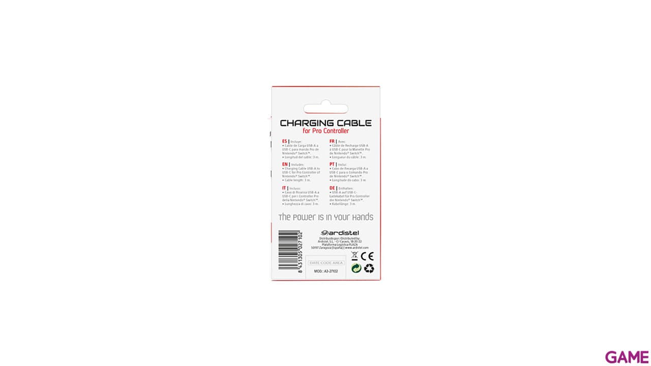 Cable de Carga USB-C Ardistel para Mando Pro Nintendo Switch