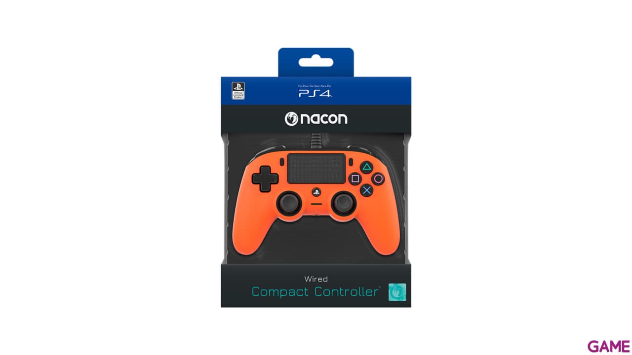 Mando Nacon Con Cable Naranja - Licencia Oficial Sony