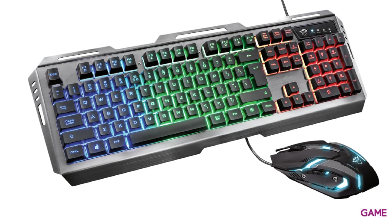 Trust GXT 845 Tural Teclado + Ratón LED Multicolor 2in1 - Pack Perifericos