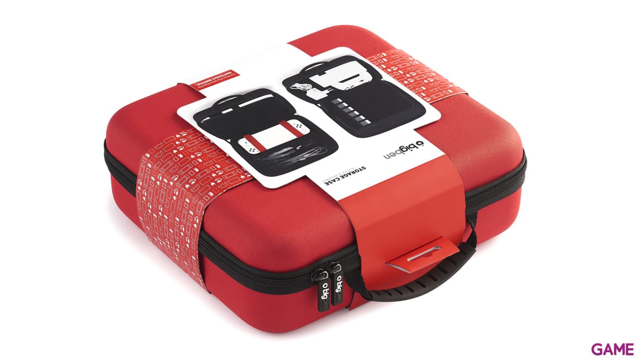 Funda Maletín Semirrígida Roja para Nintendo Switch y Accesorios