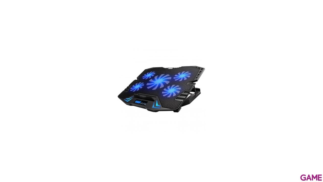 Ewent 1259 Base Refrigeradora para Portatiles 17" HubUsb 5 velocidades Led Azul 5 angulos