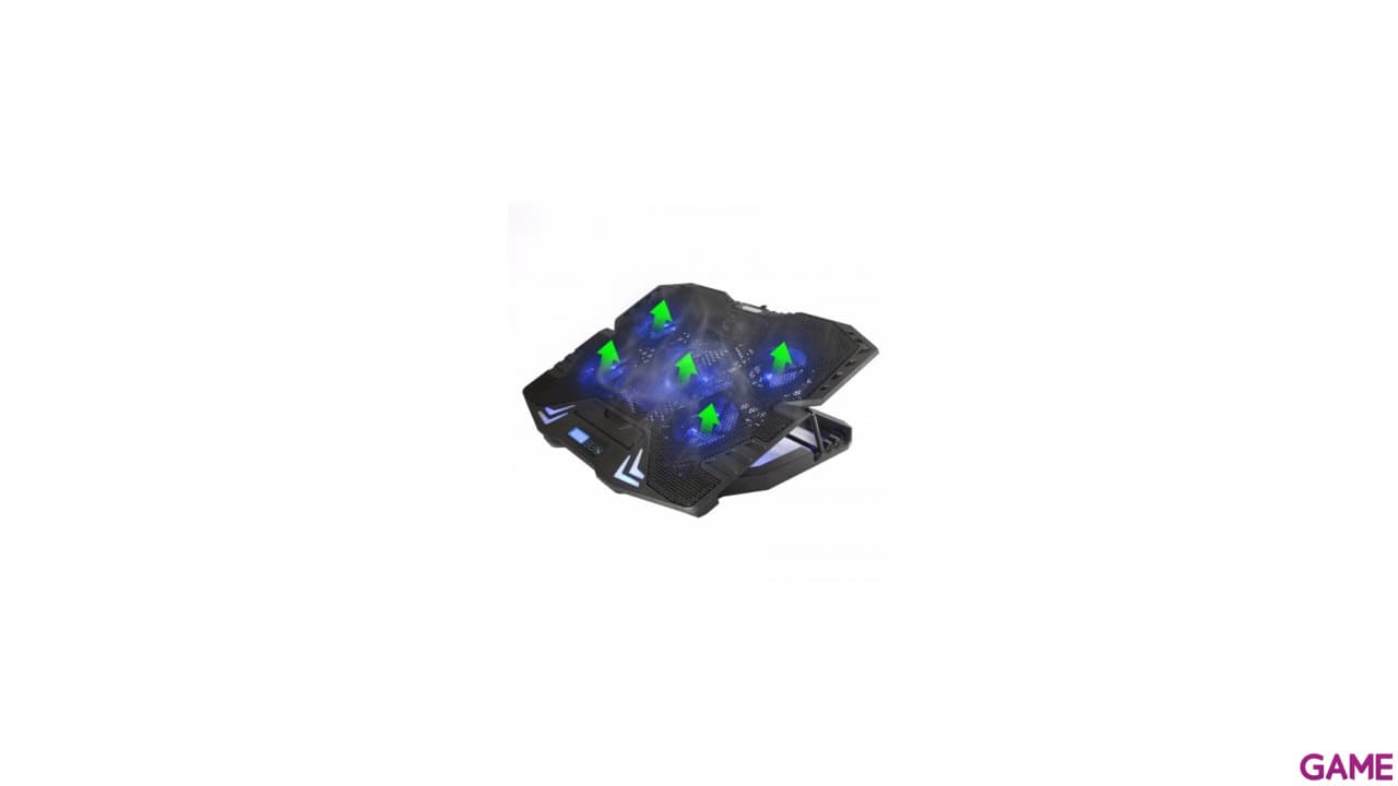 Ewent 1259 Base Refrigeradora para Portatiles 17" HubUsb 5 velocidades Led Azul 5 angulos
