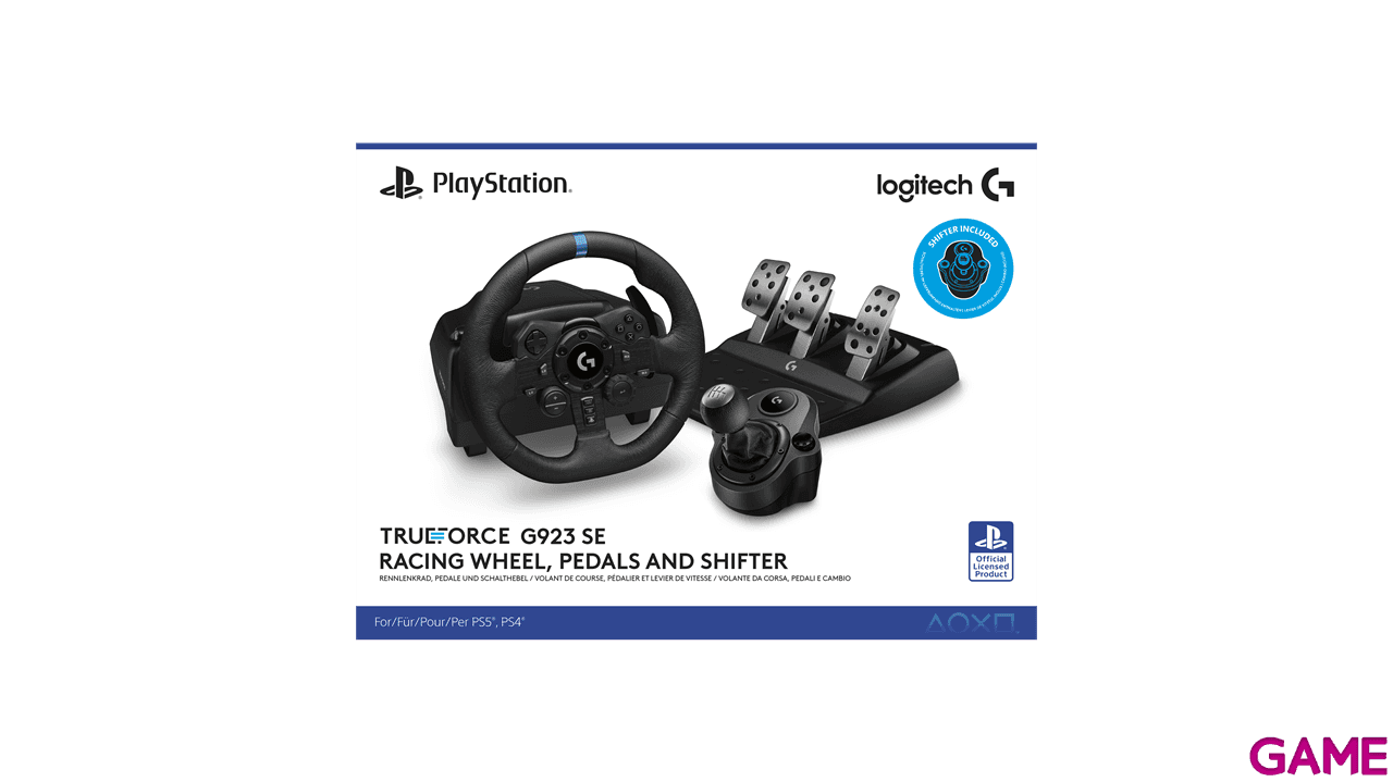 Logitech G923 Trueforce + Shifter PC - PS5 - PS4 - PS3 - Licencia PlayStation - Volante