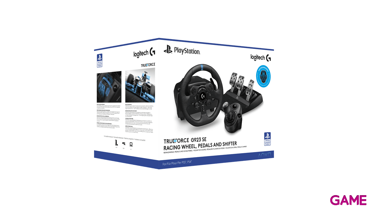 Logitech G923 Trueforce + Shifter PC - PS5 - PS4 - PS3 - Licencia PlayStation - Volante