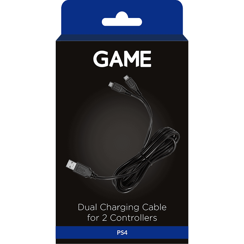 GAME GM751 Cable Carga MicroUSB para 2 Mandos DualShock4