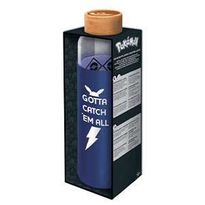 Botella cristal Pokemon funda silicona 585ml