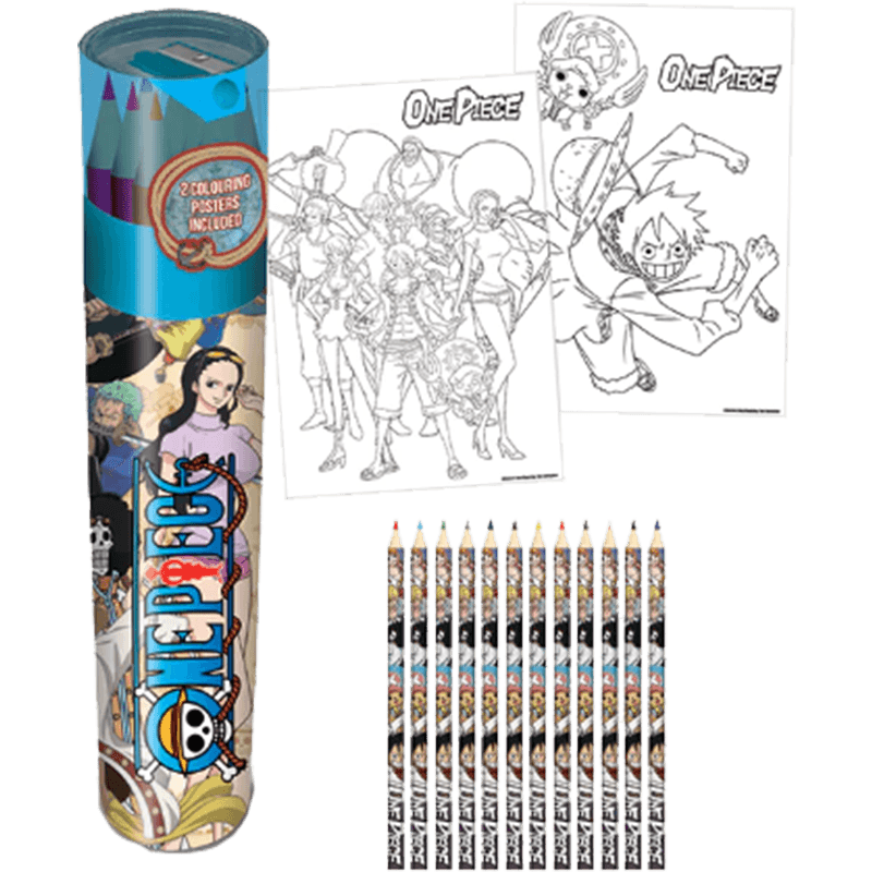 One Piece Tubo De Lápices + 2 Pósters + Sacapuntas Whole Cake Island