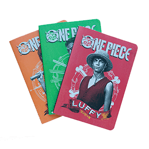 Pack de 3 Cuadernos One Piece: Monkey D. Luffy, Roronoa Zoro y Nami