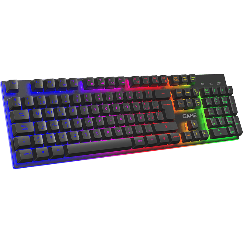 GAME KX3 Membrana RGB Rainbow Spanish Layout Negro - Teclado Gaming