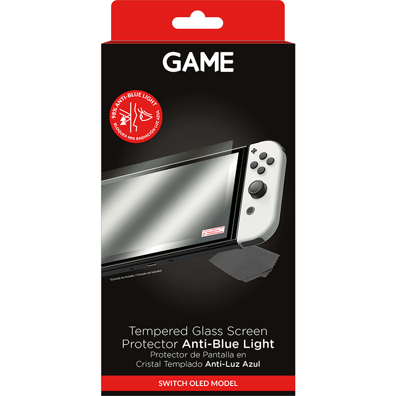 GAME GM33608 Cristal templado 9H anti luz azul para NSW OLED