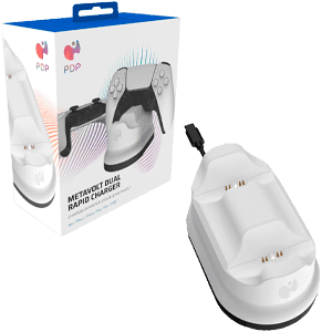 Cargador Rápido Dual mandos PS5 PDP Metavolt Blanco
