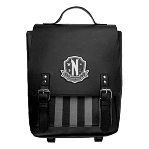 Mochila Wednesday Nevermore Academy de color negro 32 cm - Reacondicionado