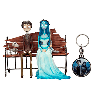 Pack de figuras La Novia Cadaver + llavero metalico La Novia Cadaver