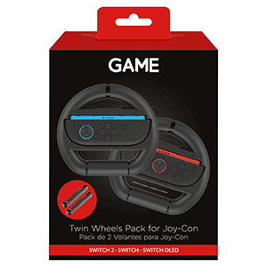 GAME GM-34995 Pack de 2 Volantes negros para Joy-Con Switch2