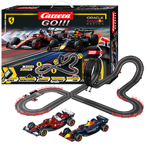 Pistas con 2 coches F1 Carrera GO!!! Speed Zone (F1 Ferrari Hamilton+F1 Red Bull Verstappen) de 6,3 m