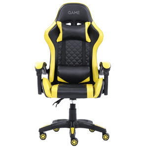 GAME GT1 Silla Gaming Ergonomica 2 cojines Reclinable 135º Negro-Amarillo