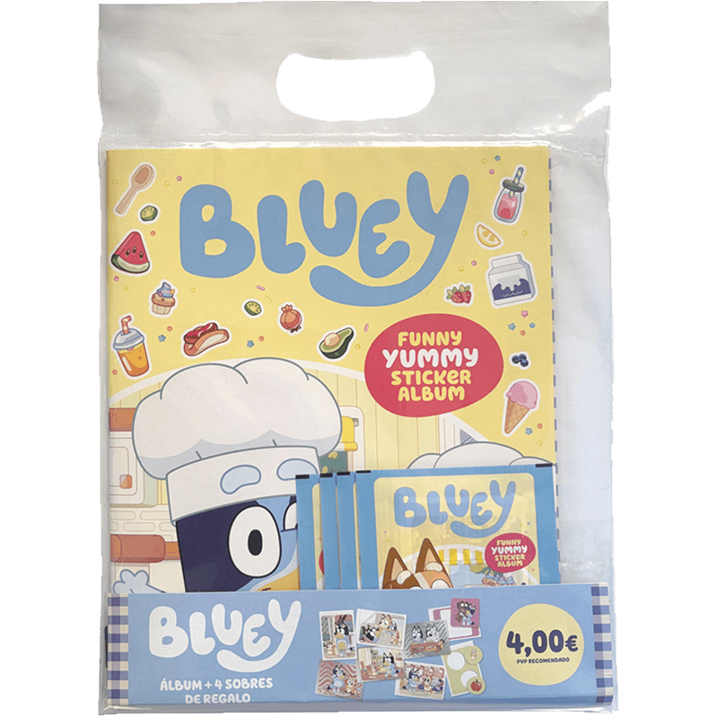 Starter pack de cromos Bluey 3 (Álbum + 4 sobres de cromos)