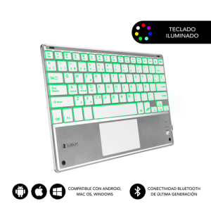 Subblim Smart Backlit BT Keyboard Touchpad Silver - Teclado