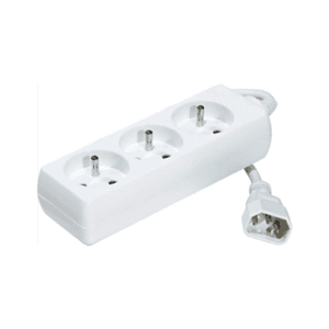 Neklan 1.2m Power Extension base múltiple 1,2 m 3 salidas AC Blanco
