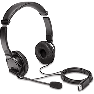 Kensington Auriculares USB-A clásicos con micrófono y control de volumen