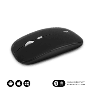 Subblim Dual Flat Mouse Recargable Optico Bluetooth Negro - Raton