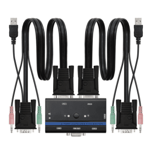 Nanocable KVM SWITCH VGA USB 1U-2PC+CABLE