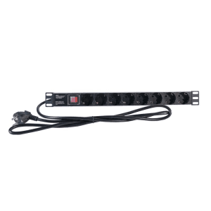 2LAN 8 Enchufe - Interruptor - Enrackable 19´´ - Regleta