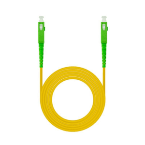 Nanocable Cable de Fibra Óptica SC/APC a SC/APC Monomodo Simplex LSZH, Amarillo, 1 m