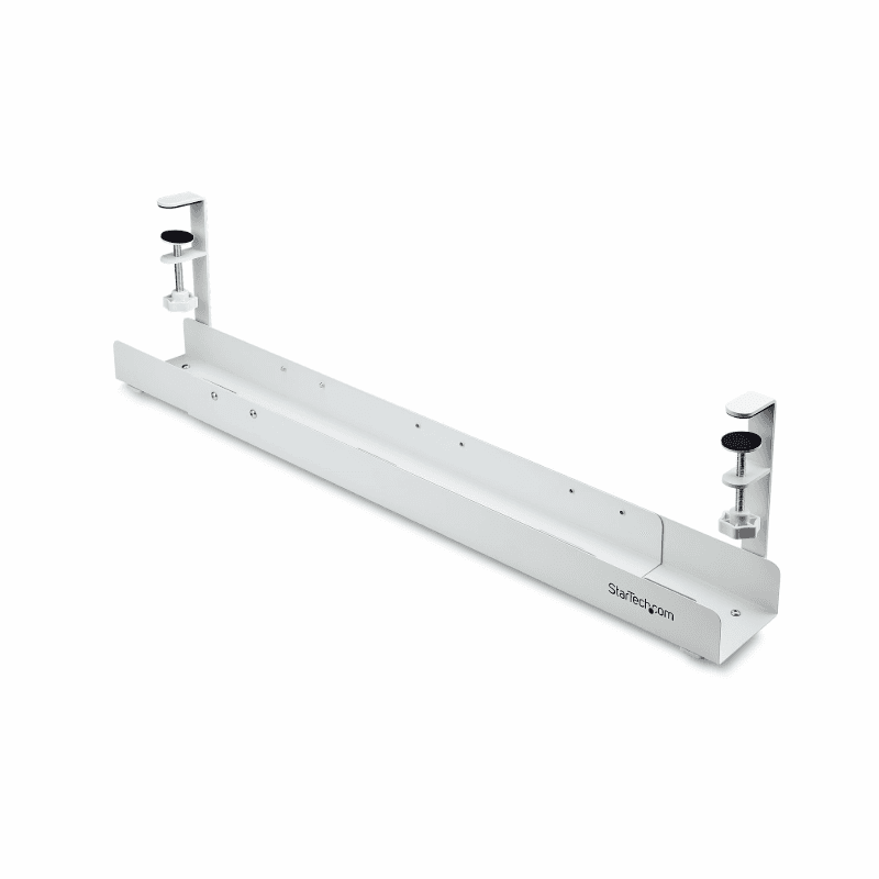 StarTech.com Bandeja Gestionador de Cables Negro - Soporte de Regleta - para Debajo del Escritorio - Ajustable en Longitud - Fij