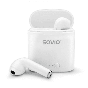 Savio TWS-01 Białe Auriculares Inalámbrico Dentro de oído Llamadas/Música/Deporte/Uso diario Bluetooth Blanco