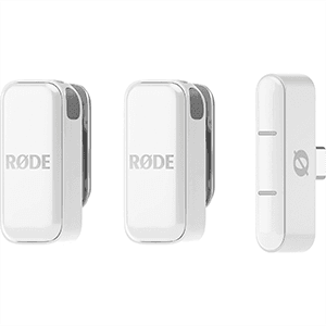 RØDE Wireless Micro – Micrófono inalámbrico compacto, dos transmisores + estuche de carga – USB-C Blanco
