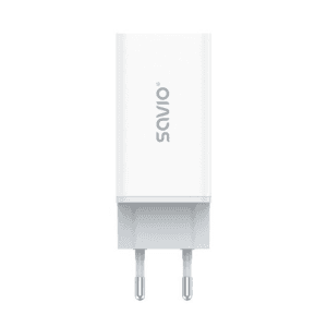 Savio LA-07 adowarka Sieciowa GaN 65W Biaa Auriculares, Auriculares, Tableta, Teléfono, Ver Blanco Corriente alterna Exterior