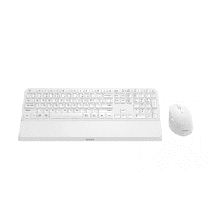 Philips 6000 series SPT6607W/16 teclado Ratón incluido Universal RF Wireless + Bluetooth QWERTY Inglés Blanco