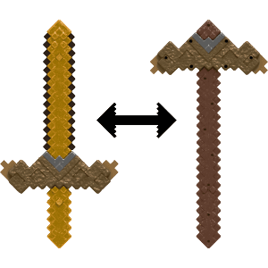 Replica transformable Minecraft Espada - Pico de 51 cm